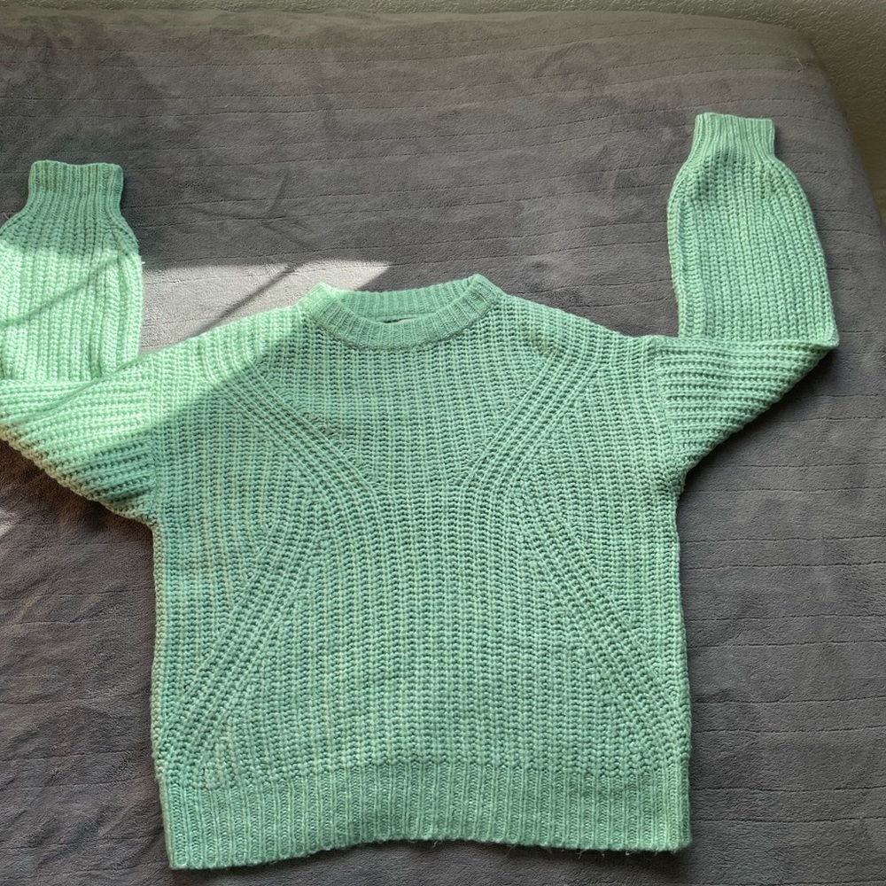 Blue/Green knit sweater.